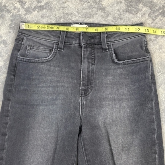 L’Agence Audrina Straight High Rise Jeans Vintage Black Worn Distressed 25 - Picture 10 of 15